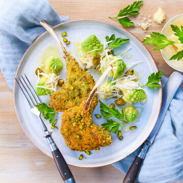Image du produit pour 'Ctelettes d'agneau en crote de pistaches  Costolette di agnello al pistacchio e romanico '
