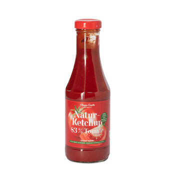 Image du produit pour 'Dlicieux ketchup nature : 83% de tomate, peu de sucre,  aromatiser selon son got avec des mlanges d'pices'