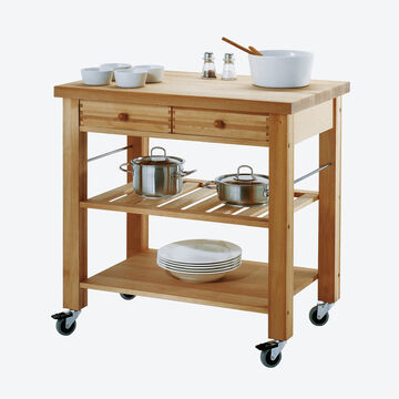 Image du produit pour 'Desserte de cuisine massive et solide, avec panier'