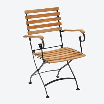 Image du produit pour 'Fauteuil de jardin pliable en fer rsistant aux intempries et en teck'