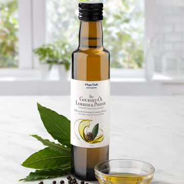 Image du produit pour 'Huile d'olive BIO au laurier et au poivre - Huile Gourmet parfume, trs aromatique'