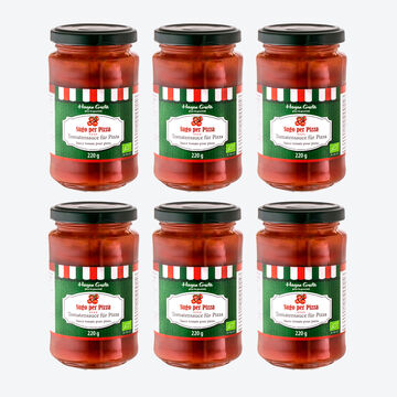 Image du produit pour 'Le Sugo Per Pizza BIO pr�par� � la napolitaine est consid�r� comme la meilleure sauce tomate pour pizza'
