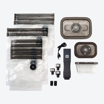 Image du produit pour 'Le kit de mise sous vide avec pompe  batterie maintient les aliments frais 8 x plus longtemps'