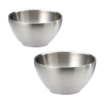 Image du produit pour 'Lot de 2 lgants saladiers isothermes en acier inoxydable double paroi pour les plats froids ou chauds'