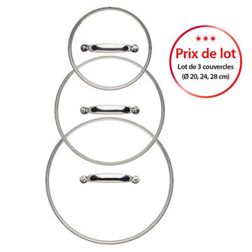 Image du produit pour 'Lot de 3 couvercles en verre dur : pour poles professionnelles Hagen Grote en aluminium anodis'