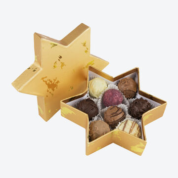 Image du produit pour 'Mlange exquis de chocolats faits  la main prsents dans une jolie toile de Nol'