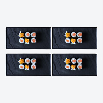 Image du produit pour 'Passent aussi au micro-ondes et au four : plaques en porcelaine dure aspect ardoise'