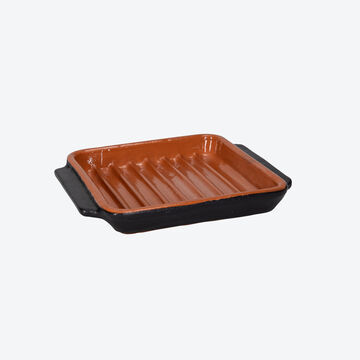 Image du produit pour 'Petit plat  gril et  four rectangulaire en terre cuite, rsistant  la chaleur jusqu' 930 C'
