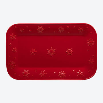 Image du produit pour 'Plat rectangulaire - Vaisselle de Nol, dcor relief Flocons de neige'