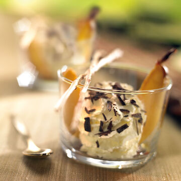 Image du produit pour 'Poires au gingembre, mousse de chocolat blanc'