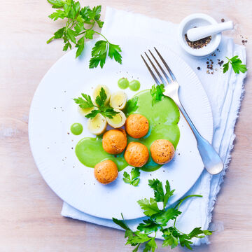 Image du produit pour 'Quenelles de saumon sur une crme au poireau'