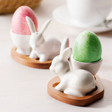 Image du produit pour 'Rendez-vous au petit-djeuner : coquetier avec sa salire-lapin'