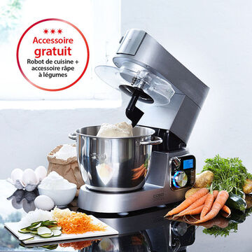 Image du produit pour 'Robot de cuisine tout en mtal, puissant, avec accessoire mixeur et rpe  lgumes'