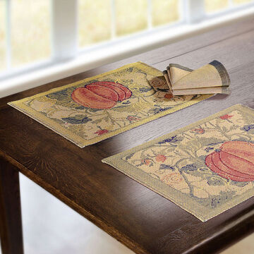 Image du produit pour 'Set de table: Linge de table citrouille charmant aux couleurs chaudes automnales'