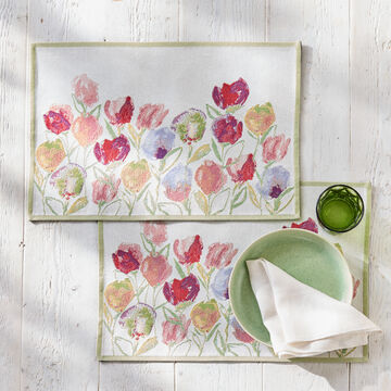 Image du produit pour 'Set de table en tissu � motif de tulipes - Gobelin, lot de 2'
