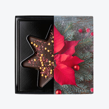 Image du produit pour 'Tablette en chocolat noir de Nol en forme d'toile'