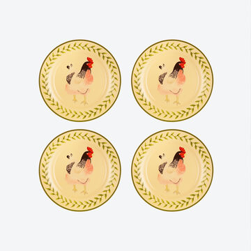 Image du produit pour 'Vaisselle au motif traditionnel de coq : assiettes  petit-djeuner ou dessert'