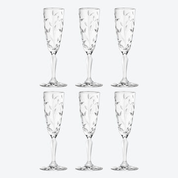 Image du produit pour 'Verres  champagne en cristal aux motifs de feuillages pour dguster avec lgance'