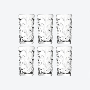 Image du produit pour 'Verres  long drink - lgants, en cristal aux motifs de feuillages'