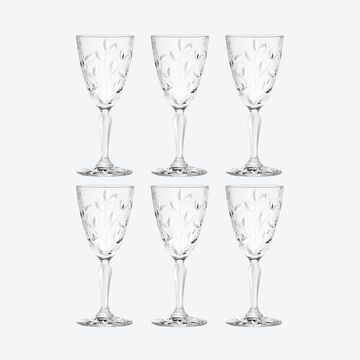 Image du produit pour 'Verres  vin blanc en cristal aux motifs de feuillages pour dguster avec lgance'