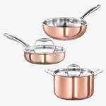 Image du produit pour 'Hagen Grote - Batterie de cuisine en cuivre : casserole, sauteuse et marmite'