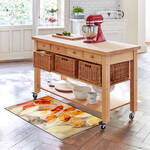 Image du produit pour 'Ce tapis de sol spcial cuisine et entre, au design exclusif au motif Feuilles d'automne, protge sols et articulations'