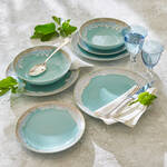 Image du produit pour 'Assiettes creuses : vaisselle en grs artisanale aux nuances bleues mditerranennes'