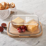 Image du produit pour 'Bote  fromage en verre tremp avec planche de service pour le rfrigrateur'