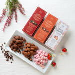 Image du produit pour 'Caramel sal : amandes espagnoles aromatiques enrobes finement de chocolat noir'