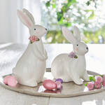 Image du produit pour 'Lapin de P�ques peint � la main - d�coration �l�gante en c�ramique blanche'