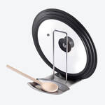 Image du produit pour 'Garde votre cuisine propre : repose-cuillre en acier inoxydable avec support pour couvercles'