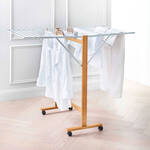 Image du produit pour '�tendoir � linge en bois pliable - 13 m d'�tendage, 2 ailes rabattables'