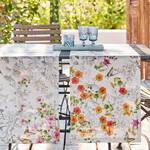 Image du produit pour 'Chemin de table en lin fleuri - fabrication artisanale italienne, 45 x 170 cm'