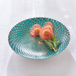 Image du produit pour 'Coupe d�corative en verre - peinte � la main, bleu-vert et or'