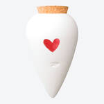 Image du produit pour 'Distributeur d'eau pour plantes en terre cuite - blanc avec coeur , 250 ml'