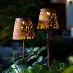 Image du produit pour '�clairage solaire sur tige - lot de 2 lampes solaires de jardin, � 12 x 58,5 cm'