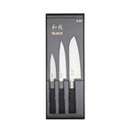 Ensemble de 3 couteaux - Série KAI Wasabi Black en acier, nouveauté du coutelier japonais KAI, maison de tradition