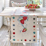 Image du produit pour 'Noble chemin de table faon gobelin au motif estival de fraises'