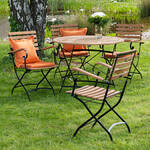 Image du produit pour 'Salon de jardin pliable en fer rsistant aux intempries et en teck'