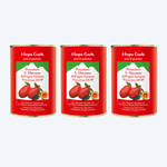 Tomates pelées : tomates San Marzano, considérées comme les tomates les plus aromatiques du monde