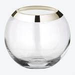 Image du produit pour 'Vase rond souffl� � la bouche � liser� platine'