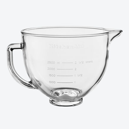 Image du produit pour 'Accessoire pour robot KitchenAid : bol gradu en verre avec couvercle en silicone'