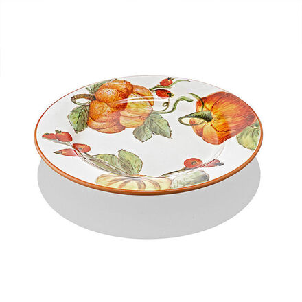 Image du produit pour 'Assiette  dessert : Cramique italienne de haute qualit aux motifs automnaux de citrouilles'
