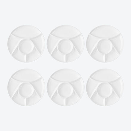 Image du produit pour 'Assiette  fondue en porcelaine dure extrmement robuste avec compartiments pour sauces et accompagnements'
