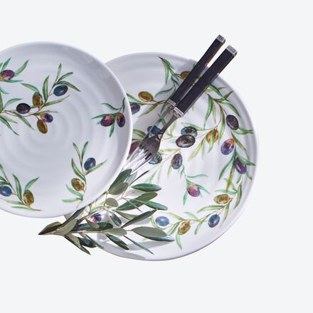 Image du produit pour 'Assiettes plates : vaisselle mditerranenne  dcor olives'