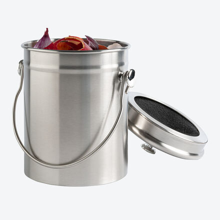 Image du produit pour 'Bac  compost en acier inoxydable : stocker les dchets de cuisine sans odeurs'