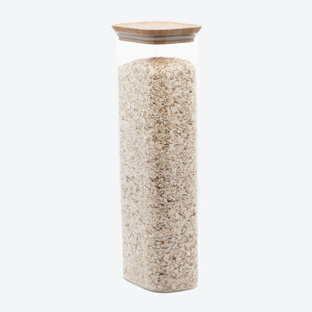 Image du produit pour 'Botes  provisions en verre tremp  couvercle en bambou : conserver srement, avec style'