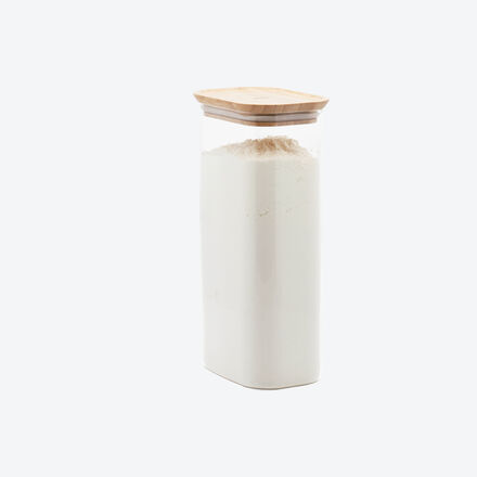Image du produit pour 'Botes  provisions en verre tremp  couvercle en bambou : conserver srement, avec style'