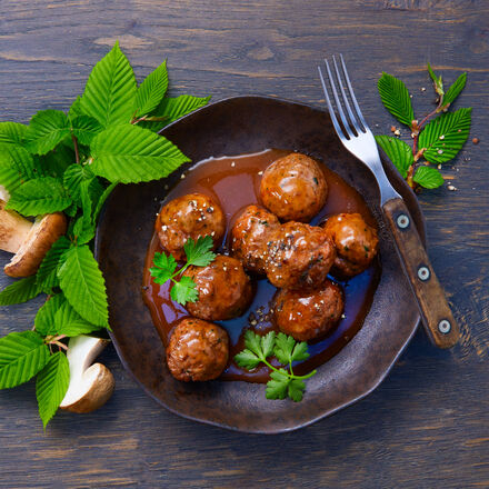 Image du produit pour 'Boulettes de viande faon chasseur sauce au porto – 720 g'