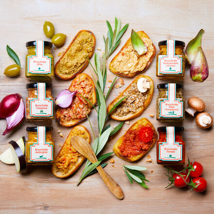 Image du produit pour 'Bruschetta originales d'Italie du Sud aux ingrdients entirement naturels'